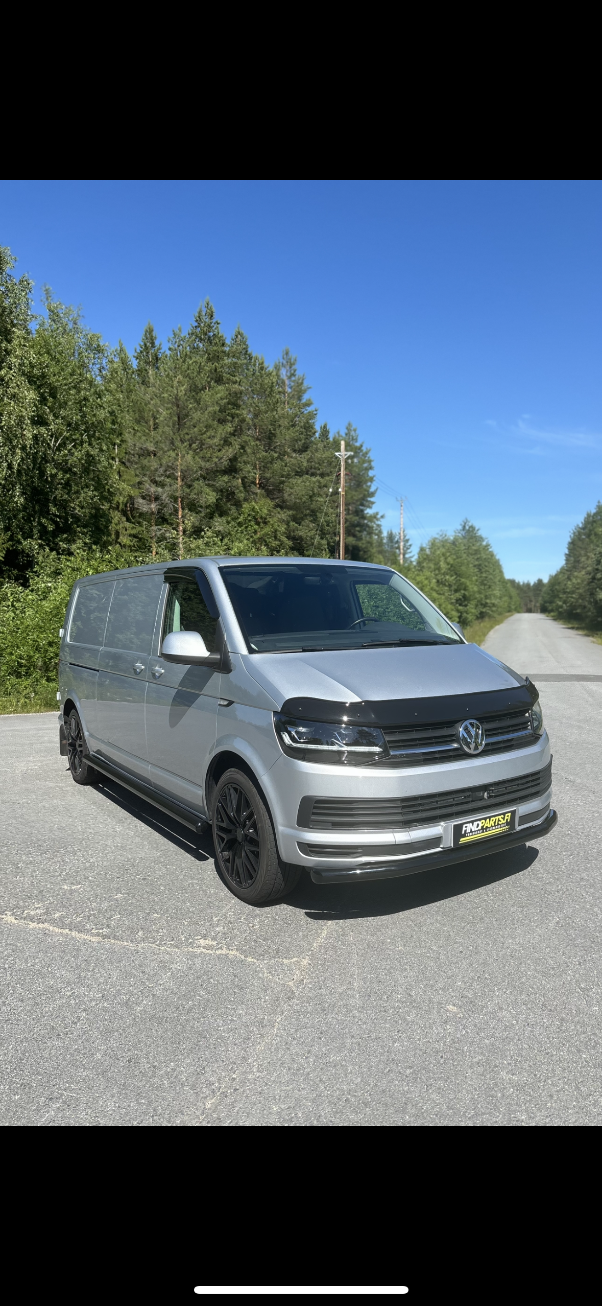 Kylkiputket- VW T6/6.1 Musta (2L, pitkä)